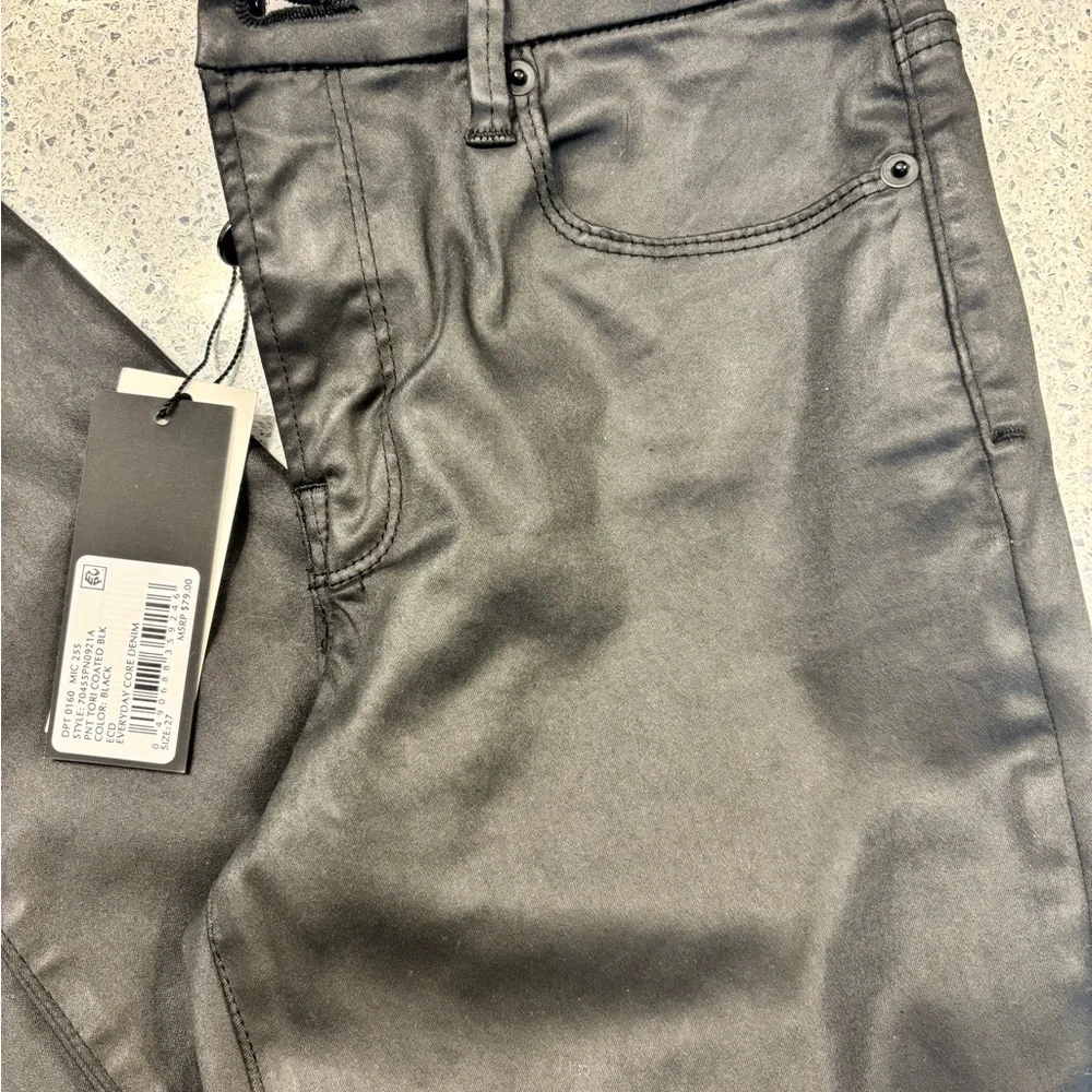 NWT Gianni Bini Black Patent Skinny mid rise Jean/pant new with tags. - Picture 6 of 13